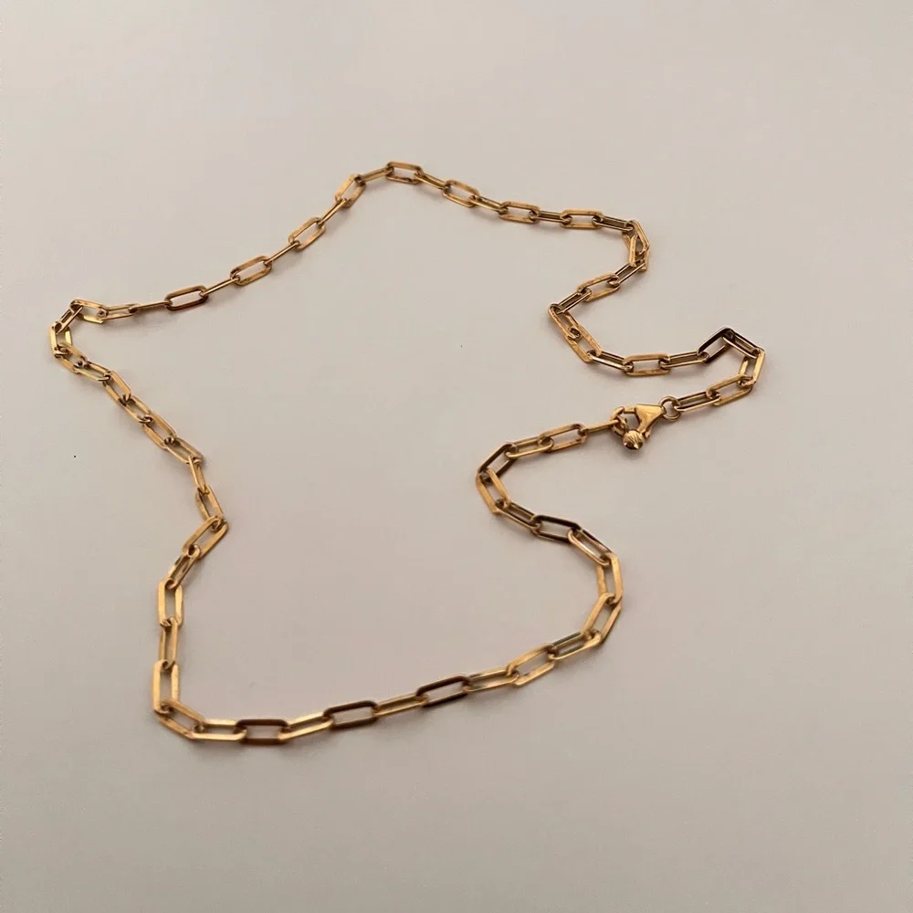 Monica Vinader 18” Paperclip Chain Necklace 18k Gold Vermeil Removal Charm - Picture 4 of 8